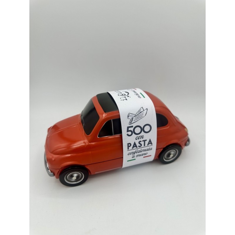 FIAT 500 ROSSA CON PASTA PENNE TRICOLORE 250 G